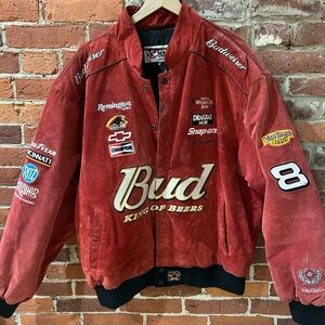 Chase Authentics Red Budweiser Bomber Jacket